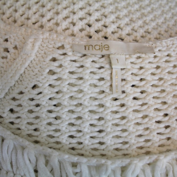 Maje Cilan Ivory Crochet Open Knit Sweater 1 - Picture 4 of 4